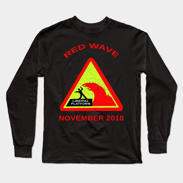 Red Wave T-shirt November 2018 Long Sleeve T-Shirt by Capital Blue